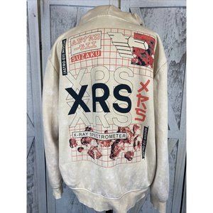 Hyperspace NASA Hoodie Mens Large Beige Pullover Sweatshirt Space XRS Suzaku